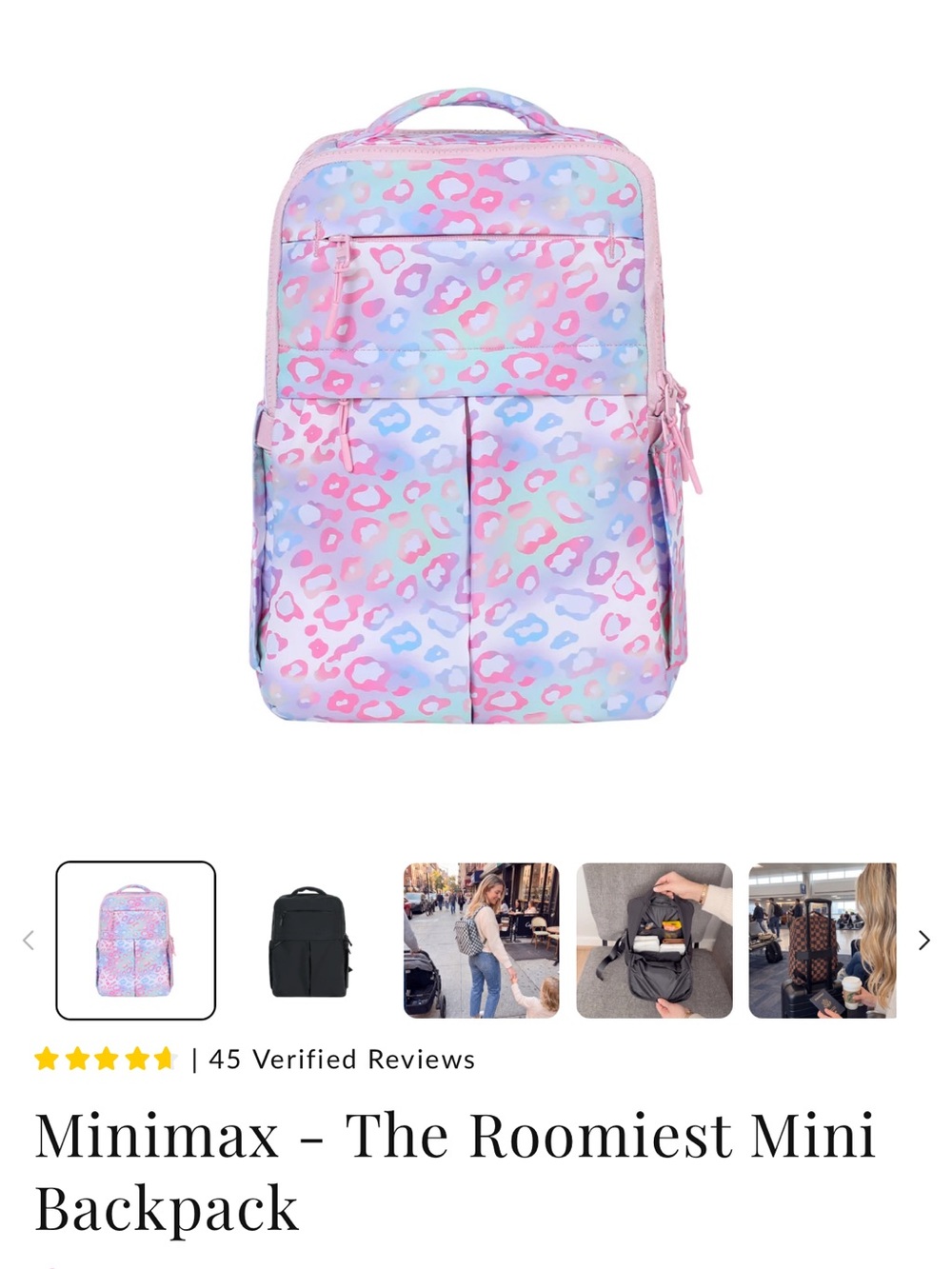 Emmafy Mini Backpack, Bum Bag, Statshy, Clutchy in Candy Leopard Print